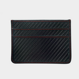 red stitching black carbon fiber wallet