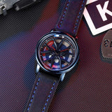 Spinning Wheel Quartz Watch Type A (Leather Strap)