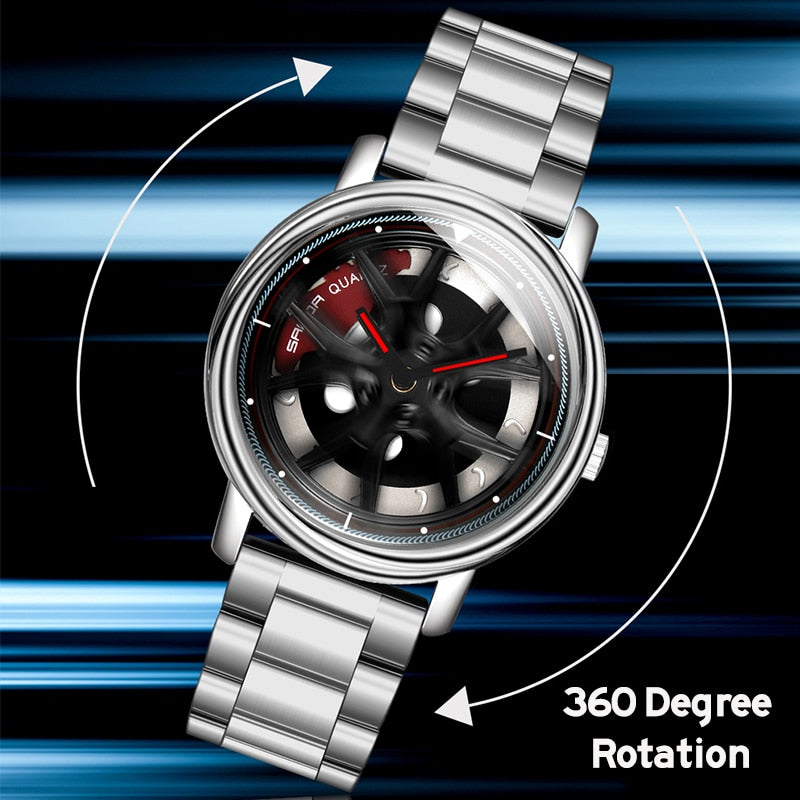 Spinning Wheel Quartz Watch Type A (Steel Strap)