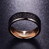 Anthracite & Rose Gold Tungsten Steel Carbon Fiber Ring